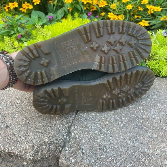 90s Dr. Doc Martens Suede Green 6 Eye Boots Made in England UK 7 / US M8 / US W9 - Picture 5 of 8